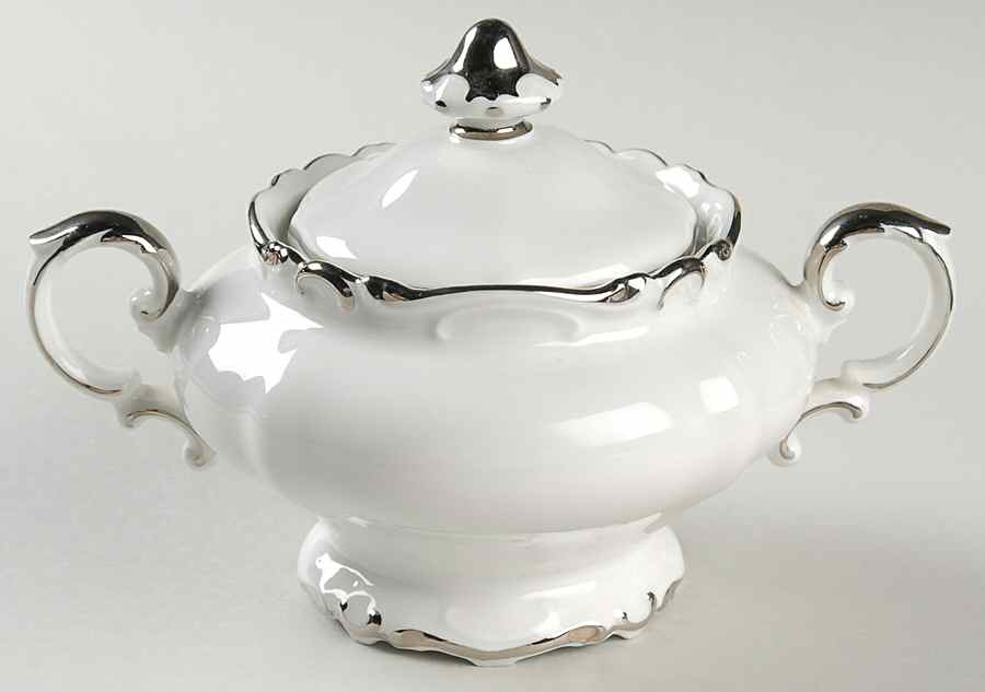 Elegance (Scroll Rim) Sugar Bowl & Lid by Crown Jewel-1