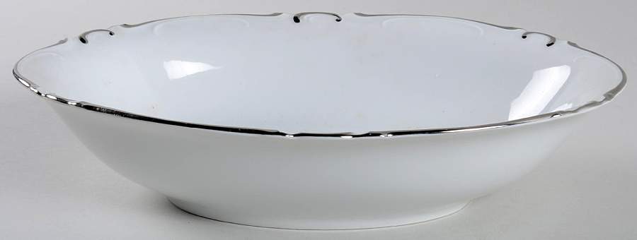 Elegance (Scroll Rim) 10" Oval Vegetable Bowl by Crown Jewel-1