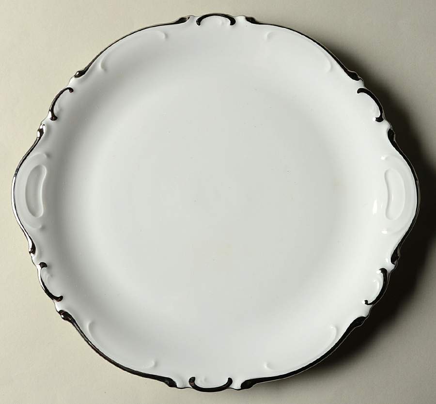 Elegance (Scroll Rim) Handled Cake Plate by Crown Jewel-1