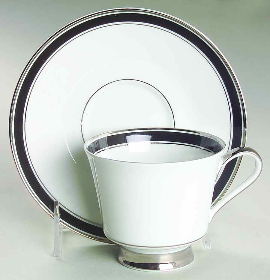 Fifth Avenue Footed Cup & Saucer Set by Crown Jewel-1