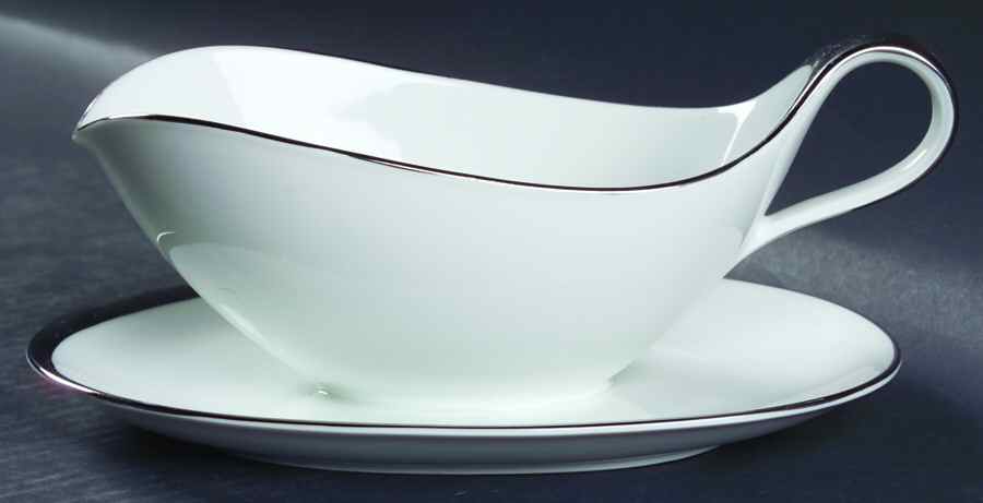Silver Moon Gravy Boat with Attached Underplate by Crown Jewel-1