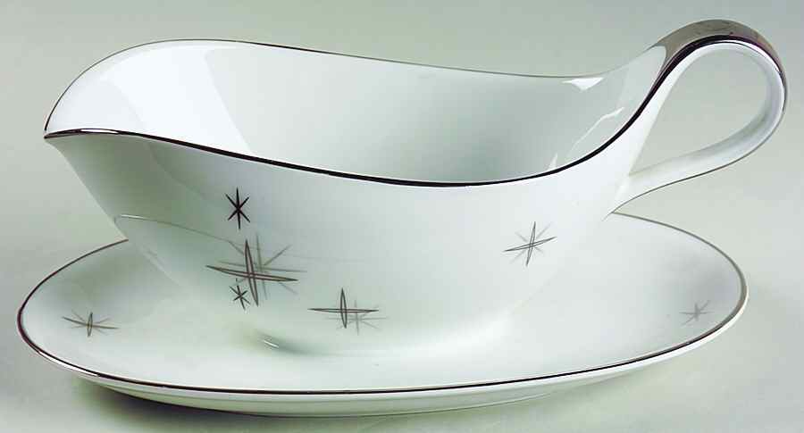 Starlight Gravy Boat with Attached Underplate by Crown Jewel-1