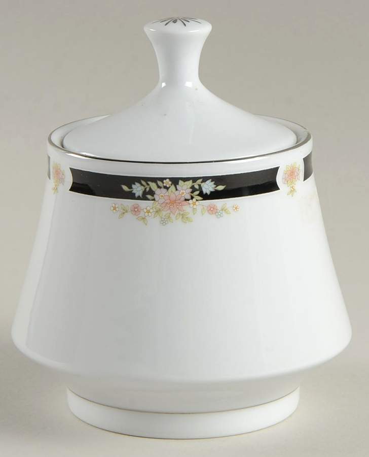 Adriana (Platinum Trim) Sugar Bowl & Lid by Crown Ming-1