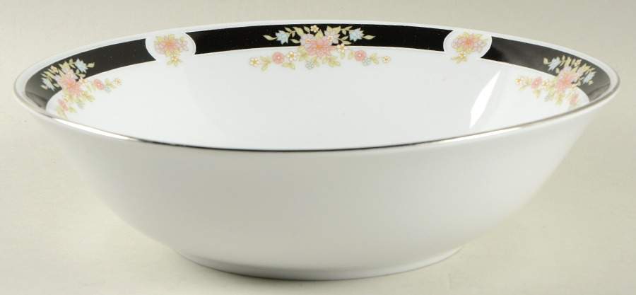 Adriana (Platinum Trim) 9" Round Vegetable Bowl by Crown Ming-1