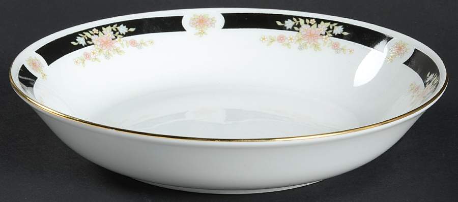 Adriana (Gold Trim) Coupe Soup Bowl by Crown Ming-1