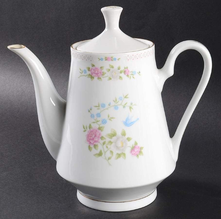 Bird of Paradise Coffee Pot & Lid by Crown Ming-1