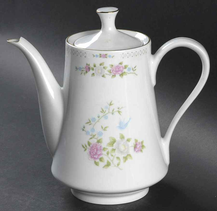 Bird of Paradise Coffee Pot & Lid by Crown Ming-1