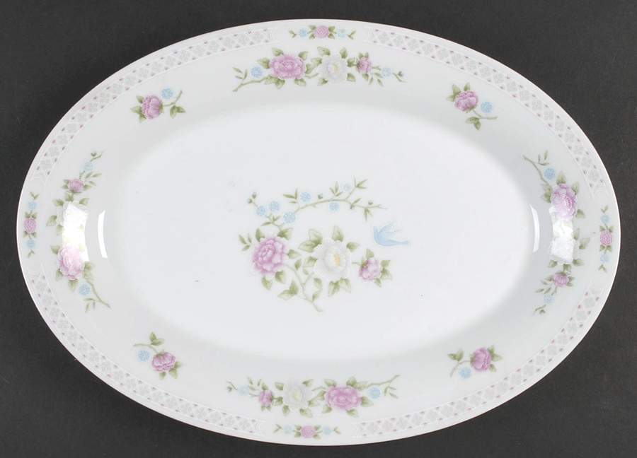 Bird of Paradise 14" Oval Serving Platter by Crown Ming-1