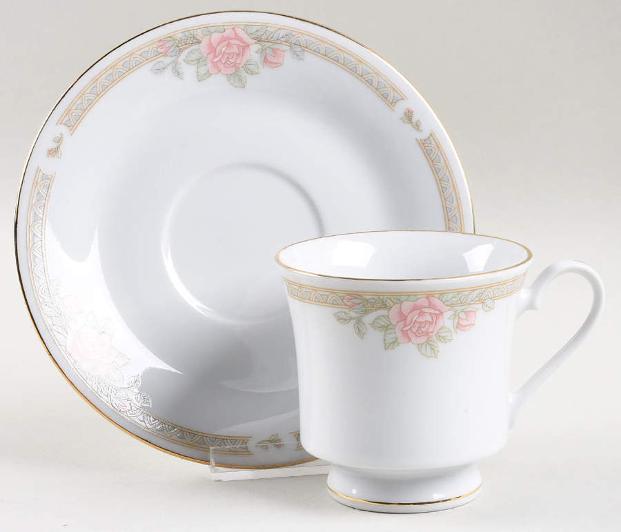 Christina Footed Cup & Saucer Set by Crown Ming-1