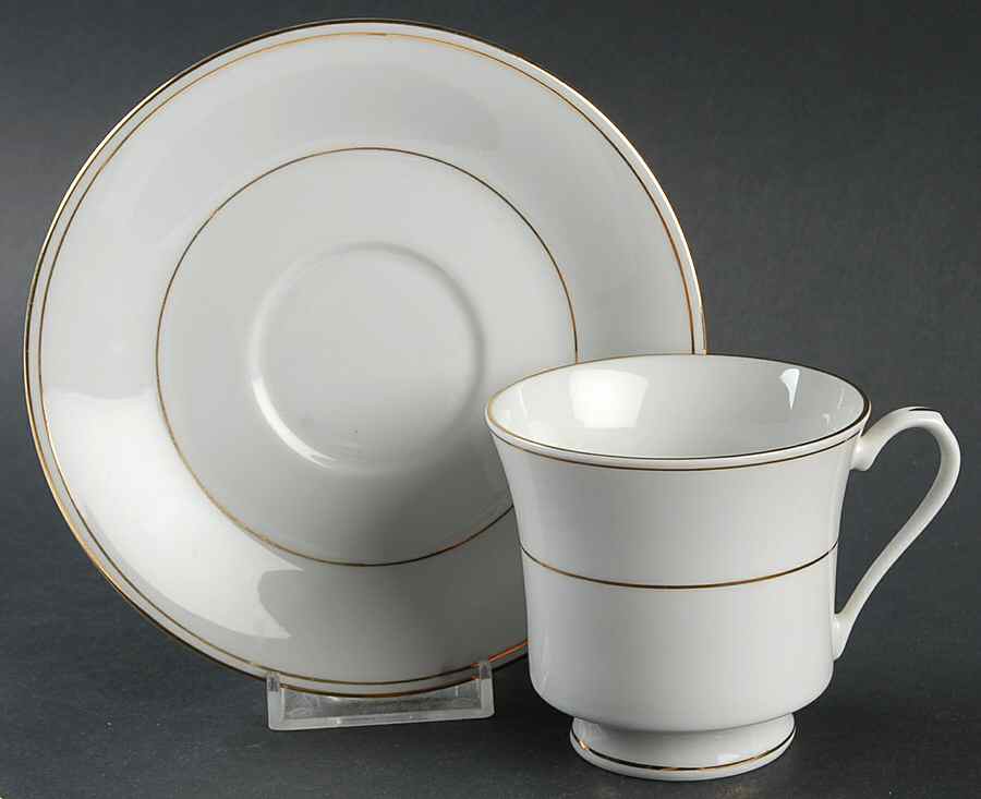 Classic Gold Footed Cup & Saucer Set by Crown Ming-1