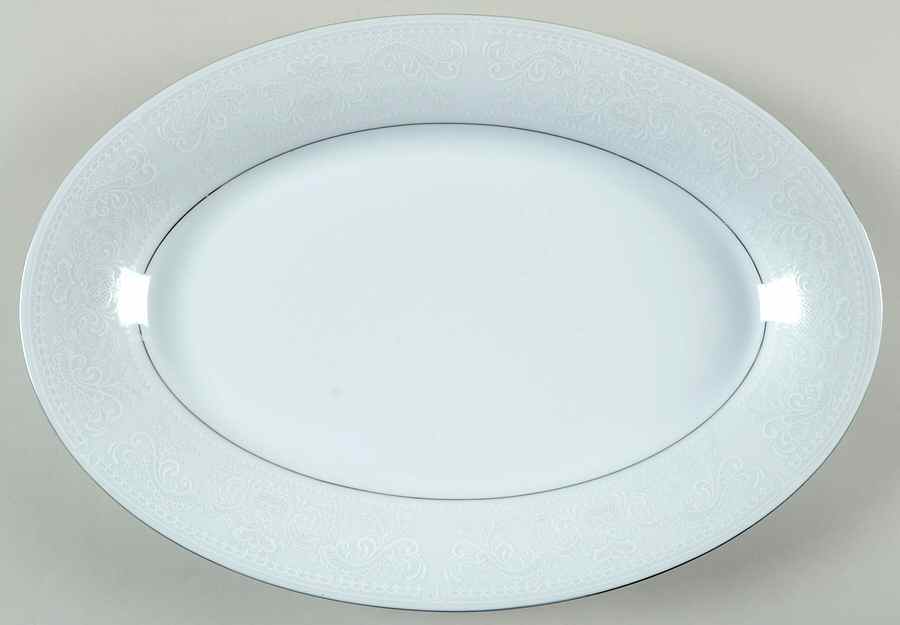 Crochet 14" Oval Serving Platter by Crown Ming-1