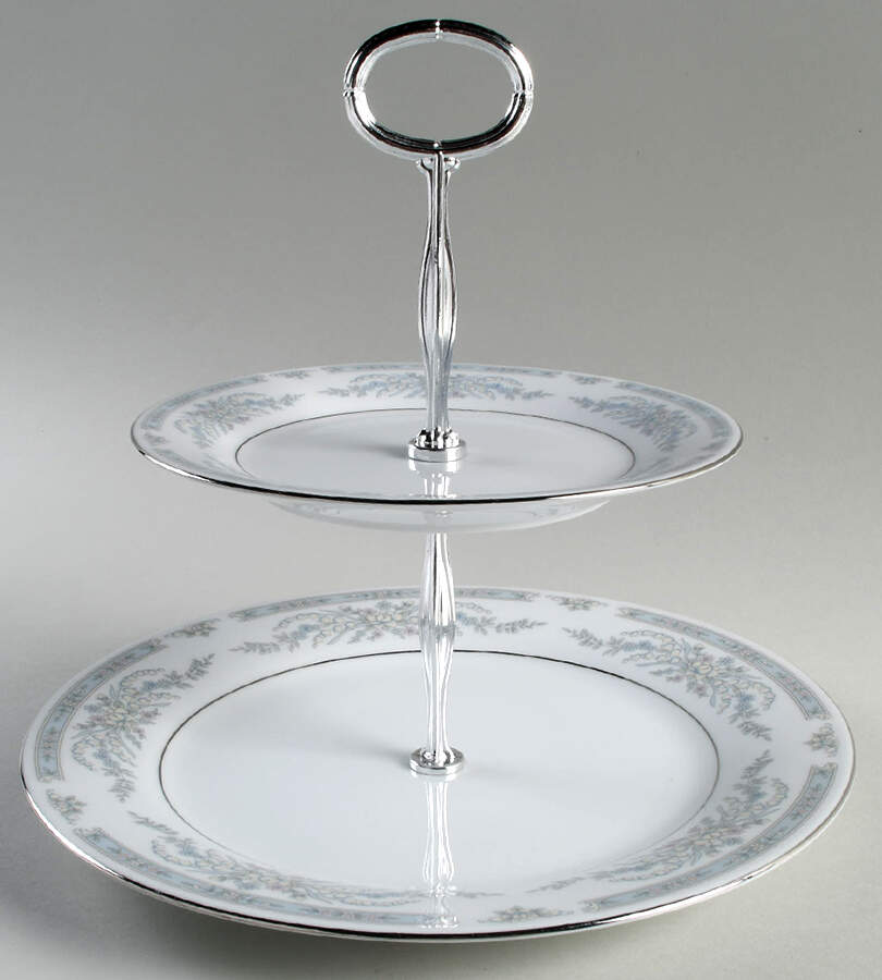 Diana 6 5/8"-10"  2 Tiered Serving Tray (Dp, Sp) HC by Crown Ming-1