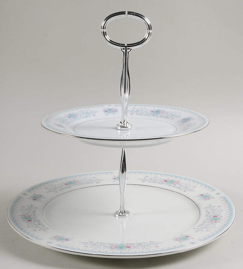 Harmony (Verge) 6 5/8"-10"  2 Tiered Serving Tray (Dp, Sp) HC by Crown Ming-1
