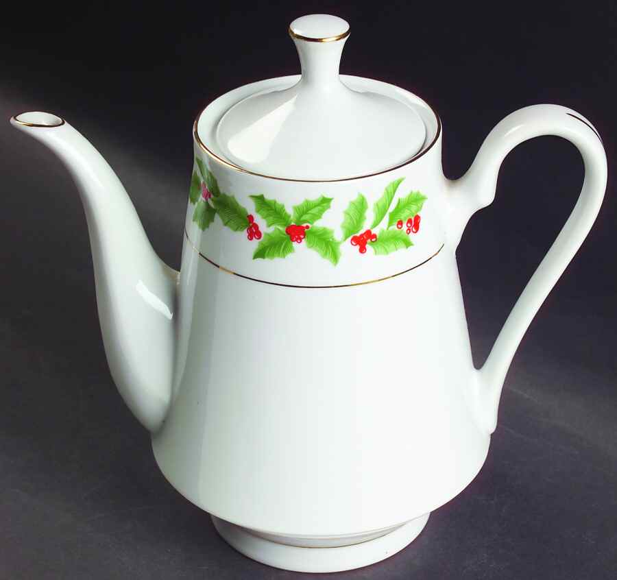 Holly Coffee Pot & Lid by Crown Ming-1