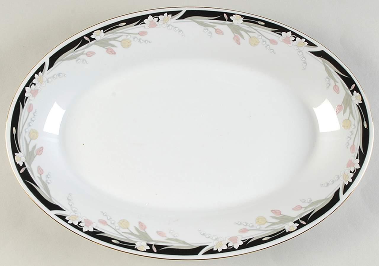 Michelle 14" Oval Serving Platter by Crown Ming-1