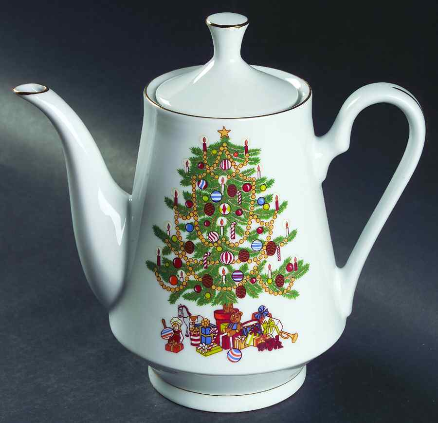 Mistletoe Coffee Pot & Lid by Crown Ming-1