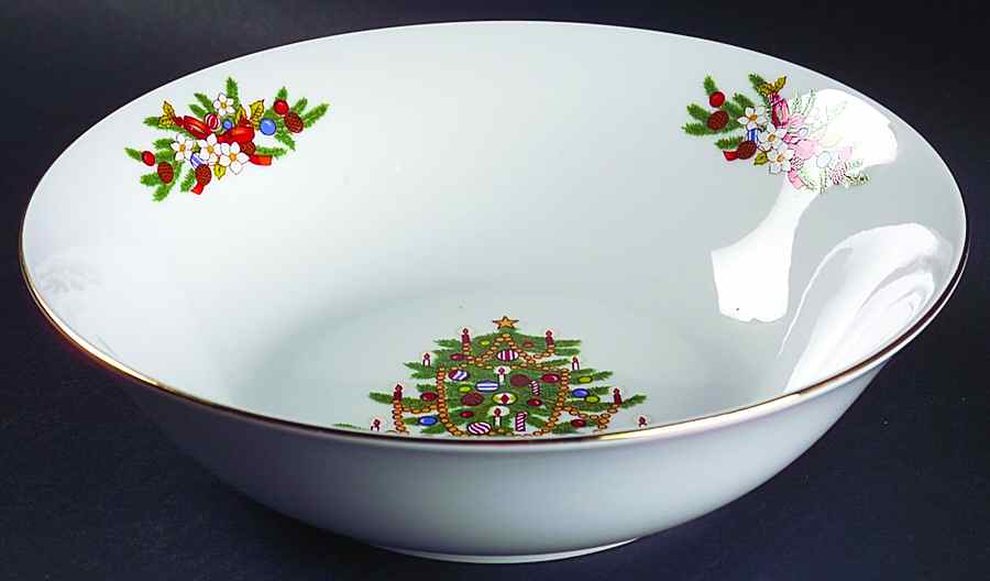 Mistletoe 9" Round Vegetable Bowl by Crown Ming-1