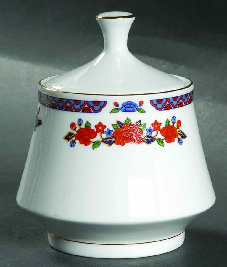 Old Imari Sugar Bowl & Lid by Crown Ming-1