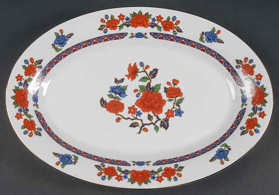 Old Imari 14" Oval Serving Platter by Crown Ming-1