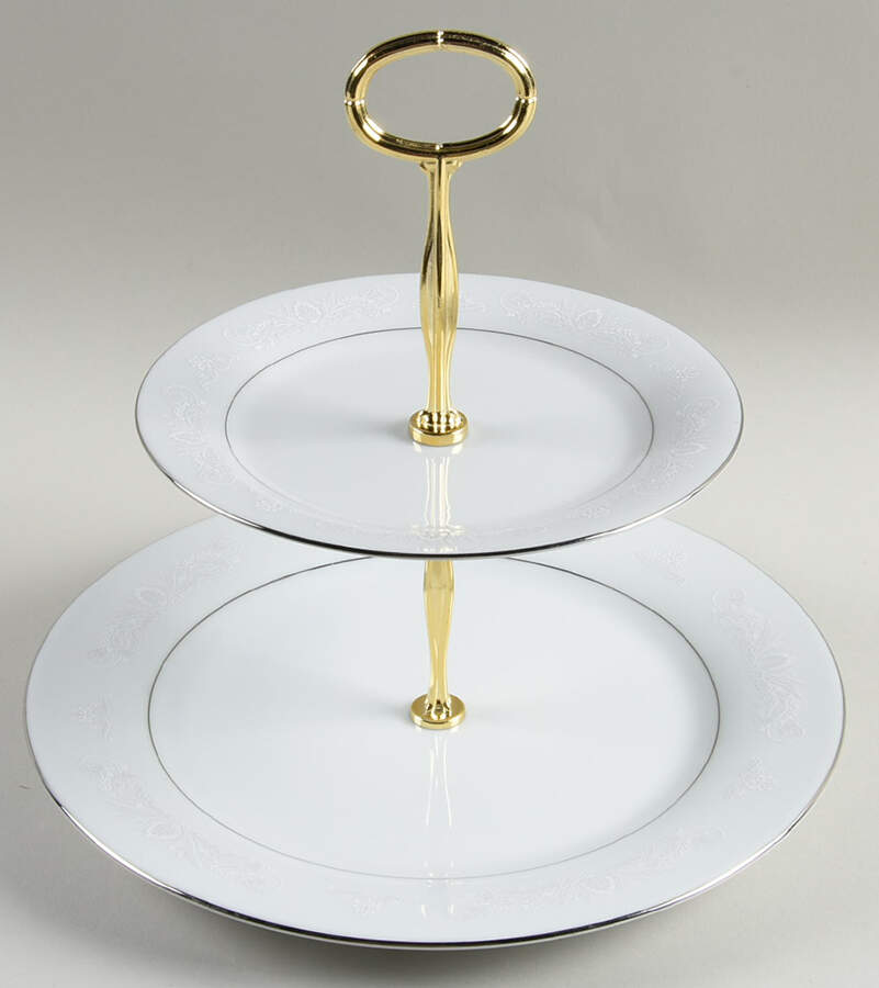 Royal Palm 6 5/8"-10"  2 Tiered Serving Tray (Dp, Sp) HC by Crown Ming-1