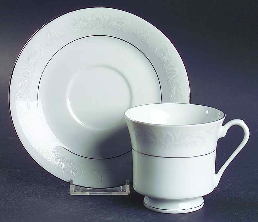 Royal Palm Footed Cup & Saucer Set by Crown Ming-1