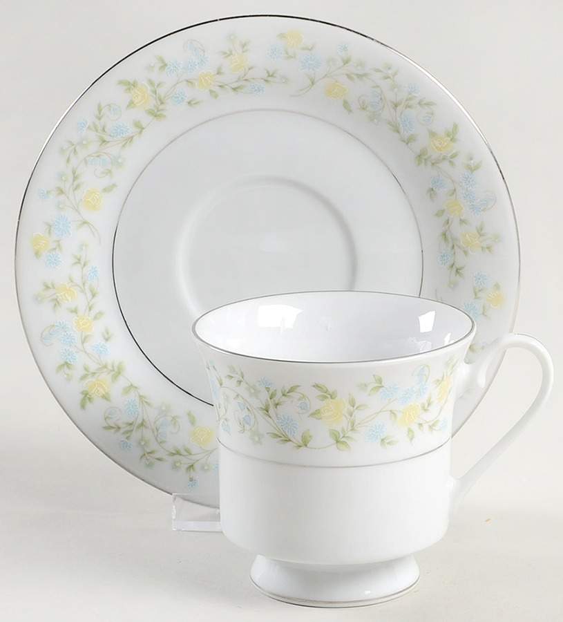 Spring Garden Footed Cup & Saucer Set by Crown Ming-1