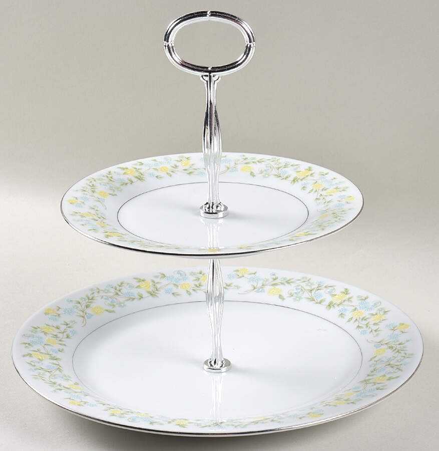 Spring Garden 6 5/8"-10"  2 Tiered Serving Tray (Dp, Sp) HC by Crown Ming-1
