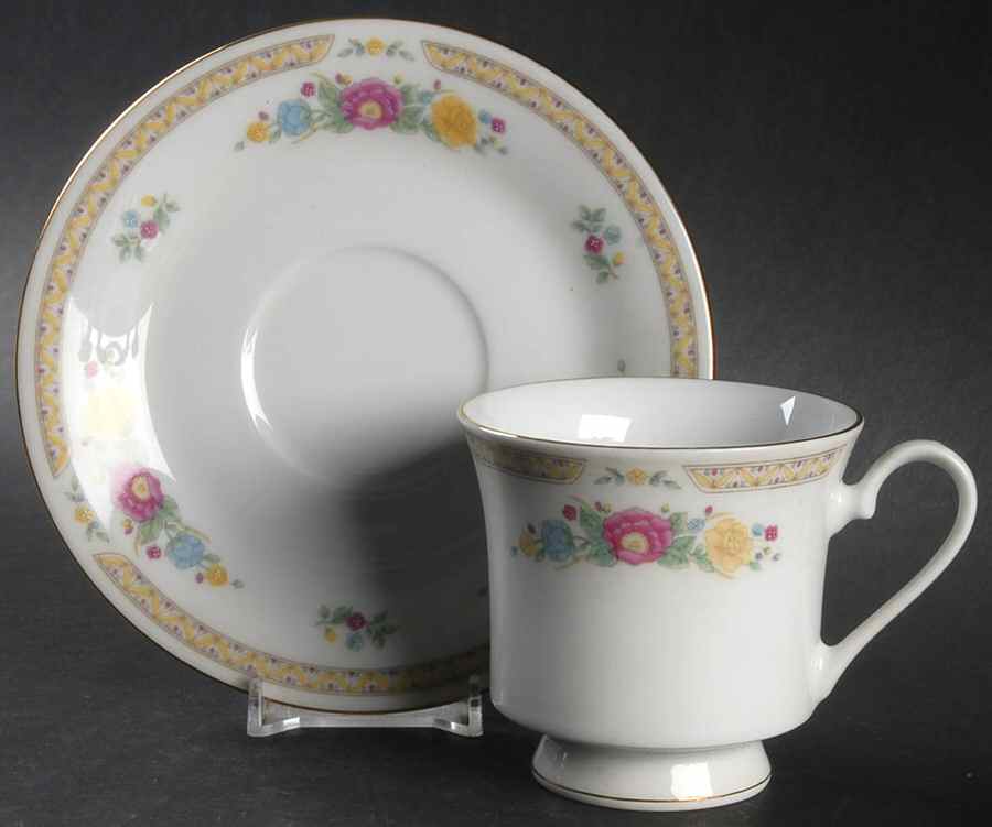 Tranquility Footed Cup & Saucer Set by Crown Ming-1