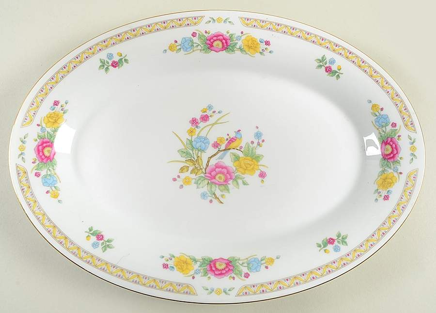Tranquility 14" Oval Serving Platter by Crown Ming-1