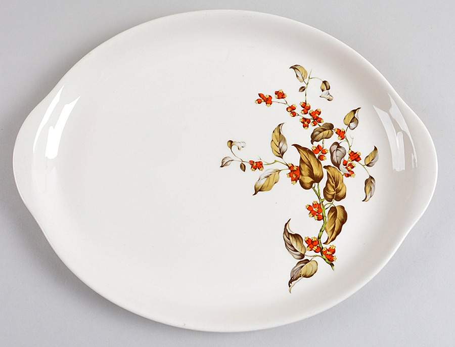 Bittersweet 14" Oval Serving Platter by Crooksville-1