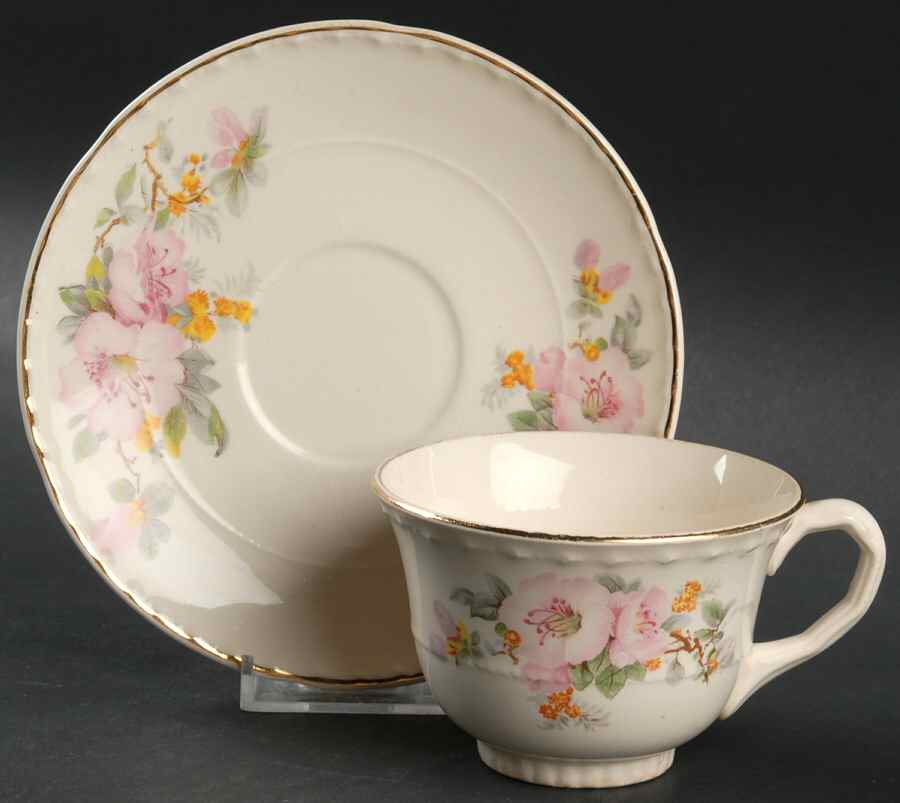 CRO1 Flat Cup & Saucer Set by Crooksville-1