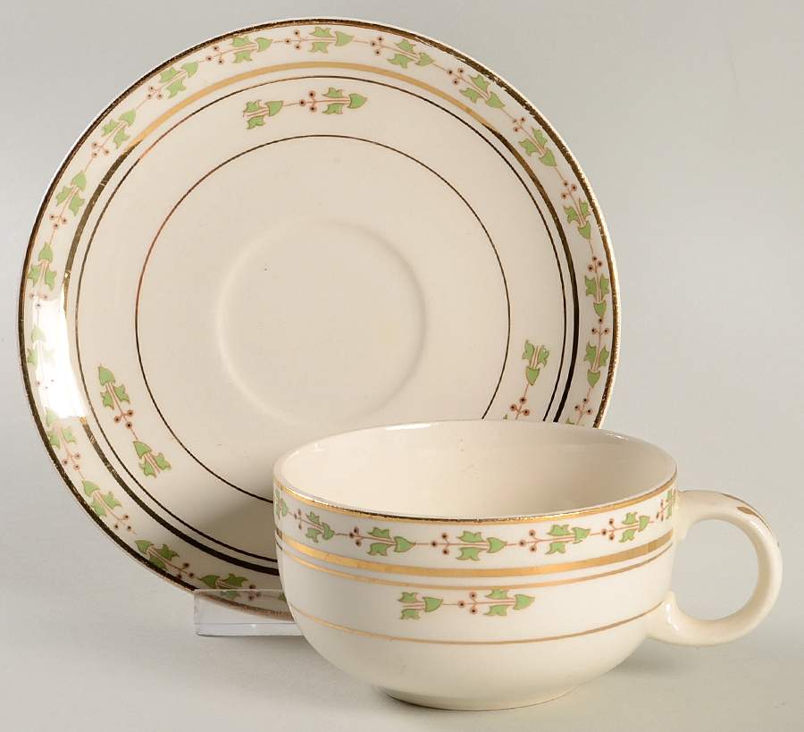 CRO69 Flat Cup & Saucer Set by Crooksville-1