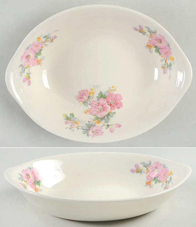 Azalea 9" Oval Vegetable Bowl by Crooksville-1