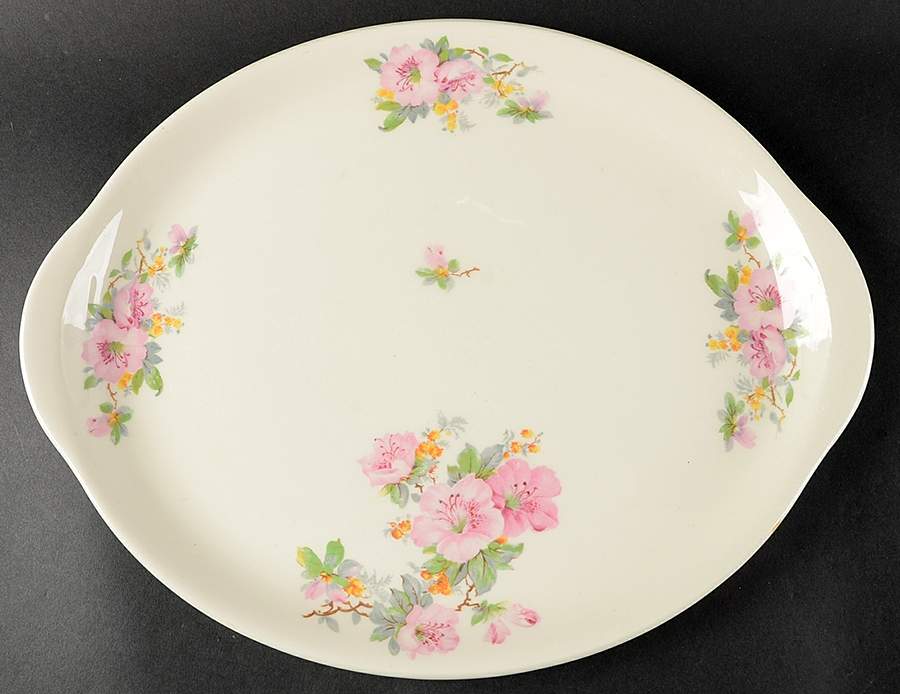 Azalea 15" Oval Serving Platter by Crooksville-1