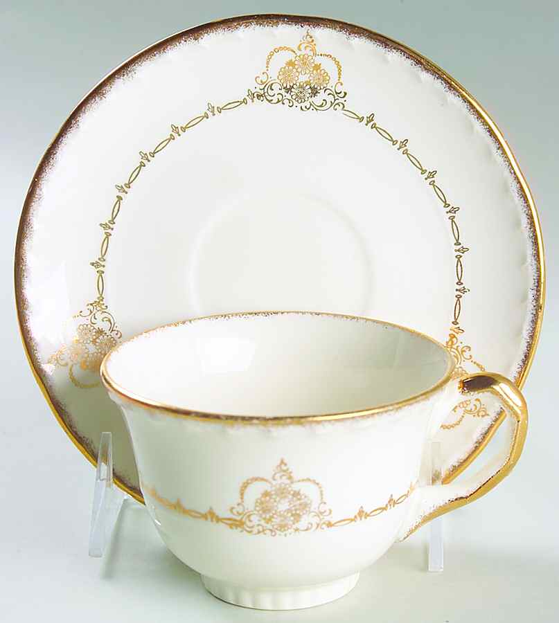 CRO9 Footed Cup & Saucer Set by Crooksville-1