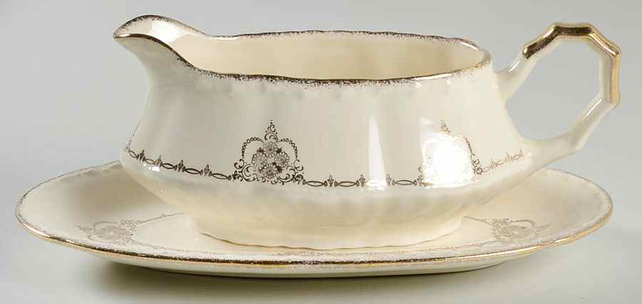 CRO9 Gravy Boat & Underplate/Relish by Crooksville-1