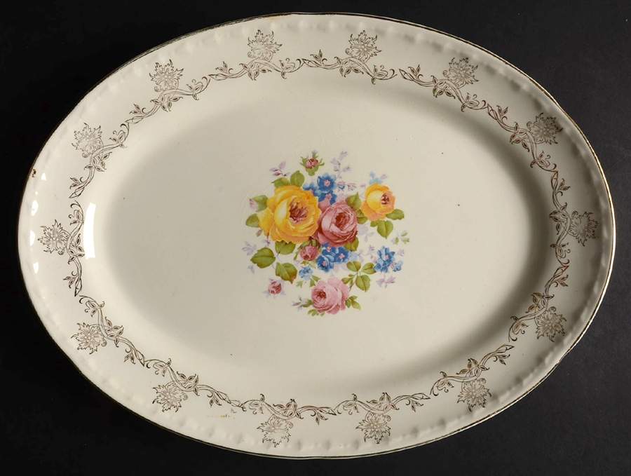 CRO99 13" Oval Serving Platter by Crooksville-1
