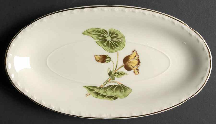 Delmar Begonia Underplate for Gravy Boat by Crooksville-1