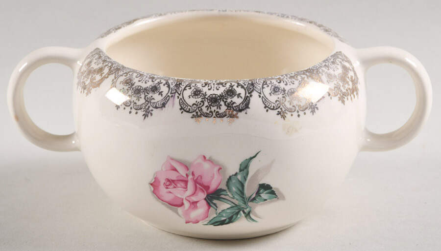 Delmar Rose Sugar Bowl No Lid by Crooksville-1