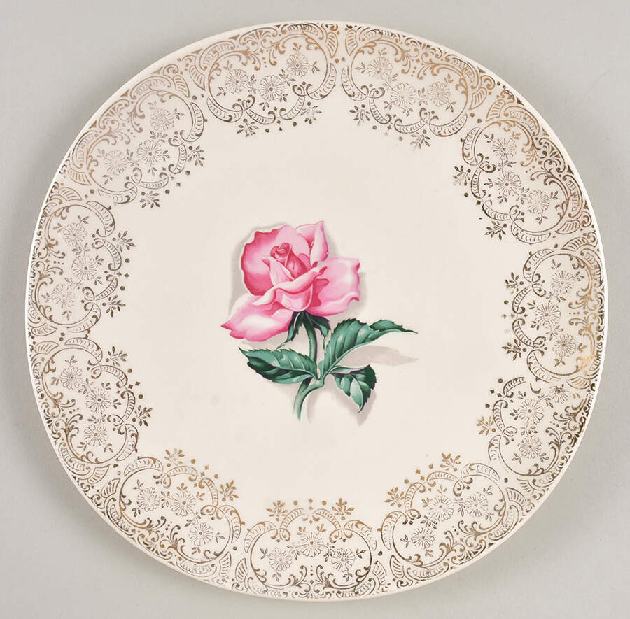 Delmar Rose Luncheon Plate by Crooksville-1