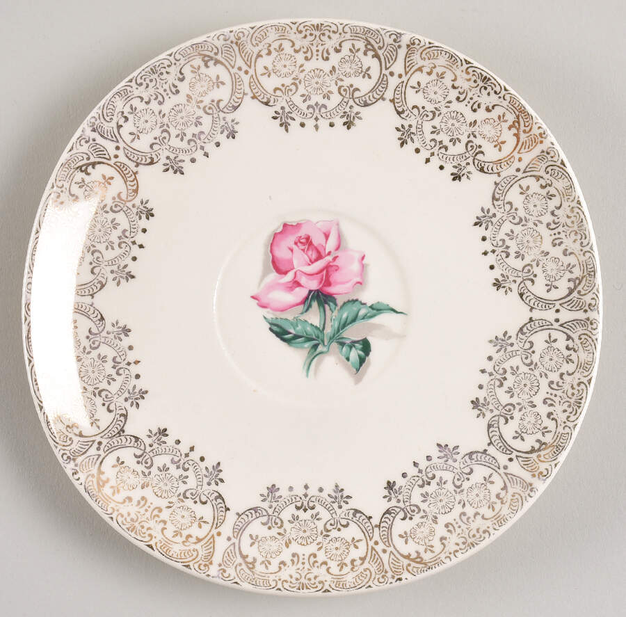 Delmar Rose Saucer by Crooksville-1