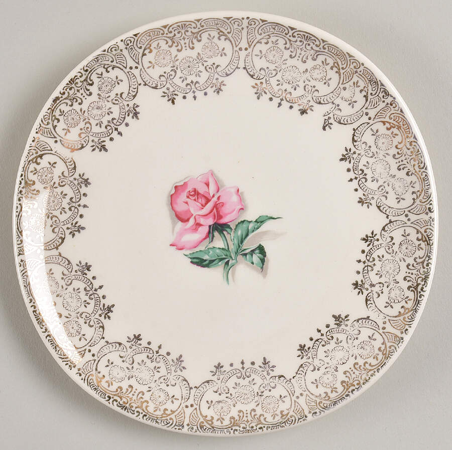 Delmar Rose Bread & Butter Plate by Crooksville-1