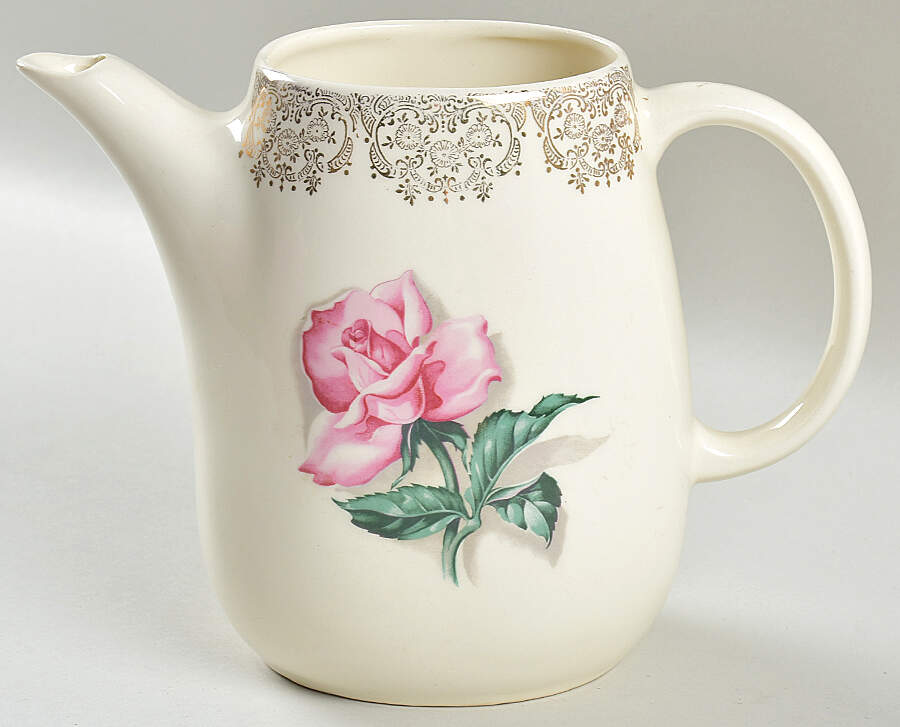 Delmar Rose Coffee Pot No Lid by Crooksville-1