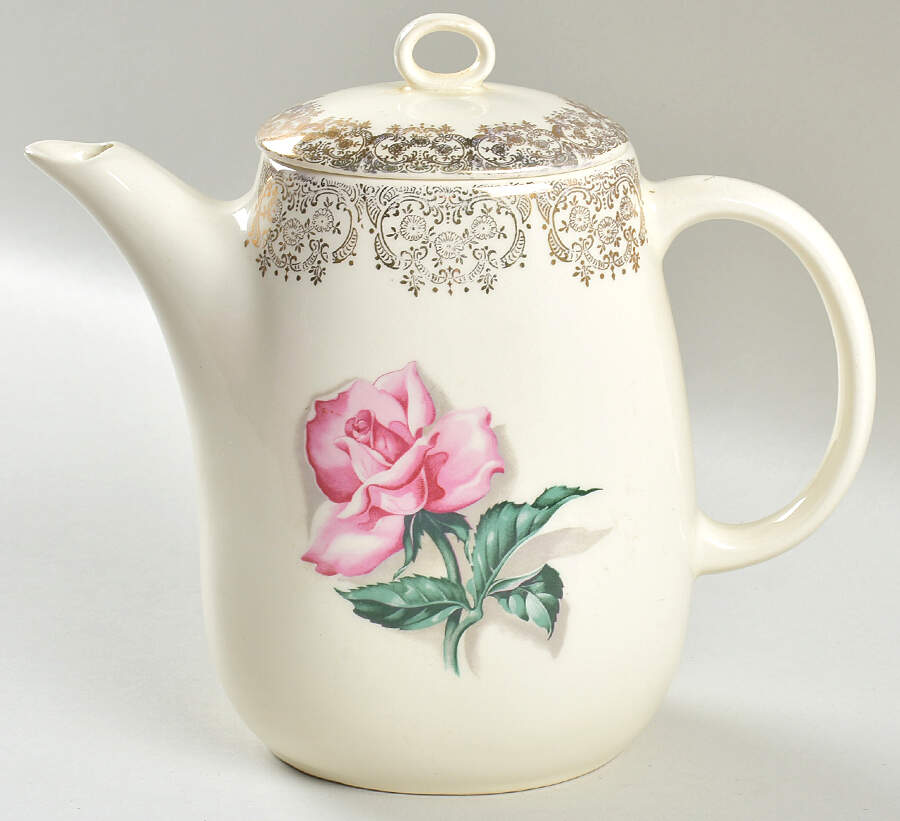 Delmar Rose Coffee Pot & Lid by Crooksville-1