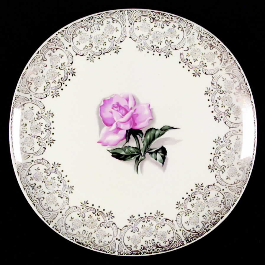 Delmar Rose Dinner Plate by Crooksville-1