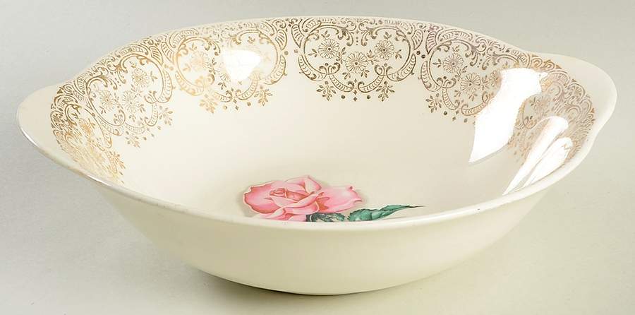 Delmar Rose 9" Round Vegetable Bowl by Crooksville-1