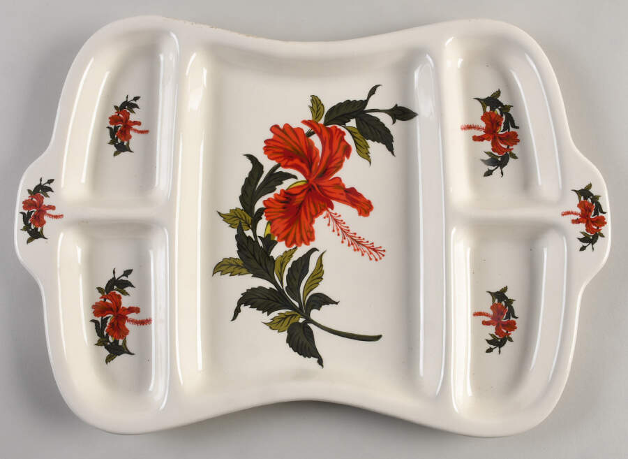 Flamingo Handled Serving Tray by Crooksville-1