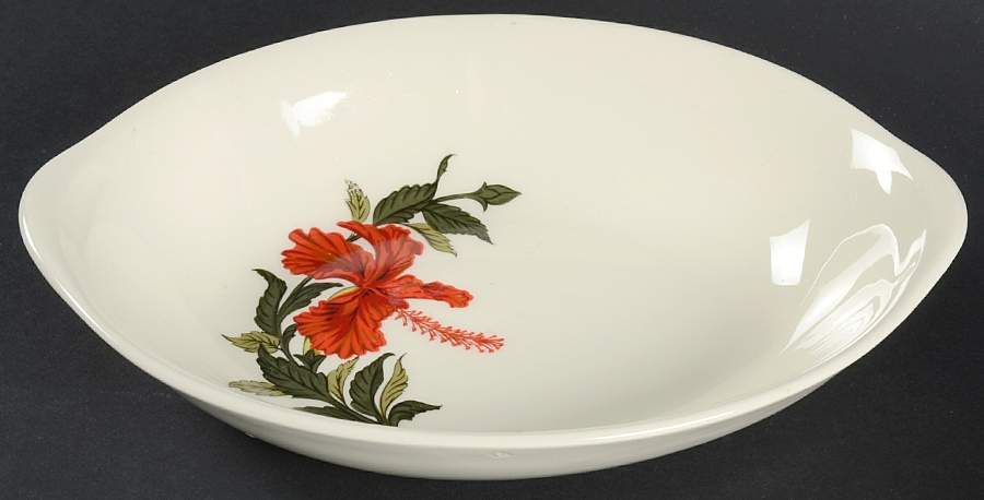 Flamingo 9" Oval Vegetable Bowl by Crooksville-1