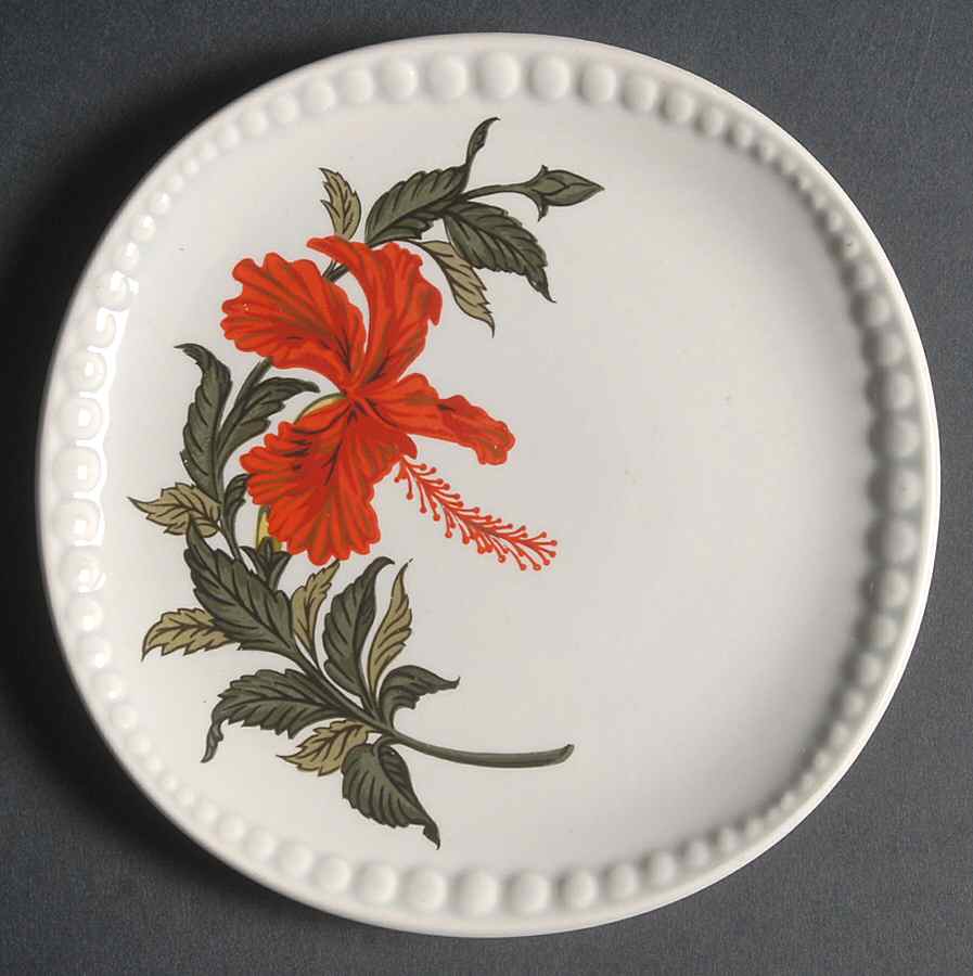 Hibiscus Bread & Butter Plate by Crooksville-1