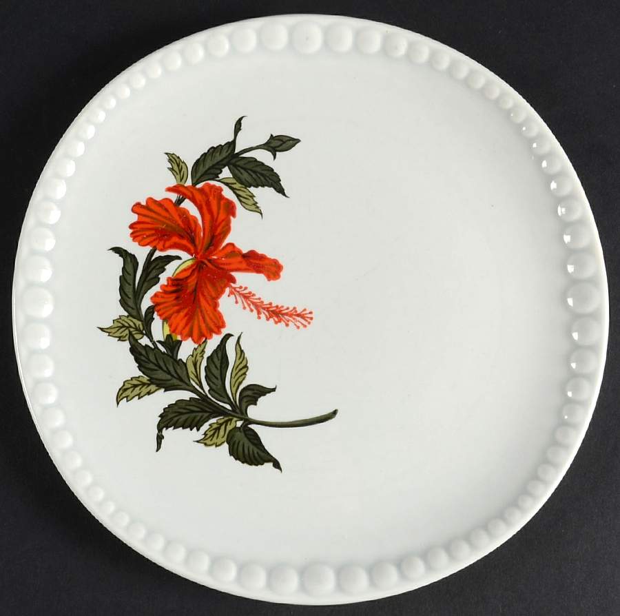 Hibiscus Salad Plate by Crooksville-1
